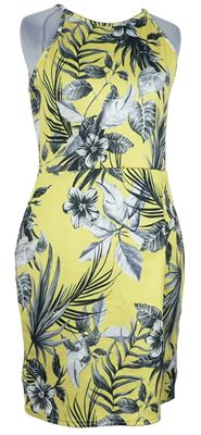 Dámské žluto-šedé květované midi šaty MissGuided 