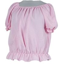 Dámská růžová crop halenka s lodičkovým výstřihem 