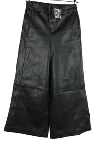 Dámské černé koženkové culottes kalhoty Be Gold 