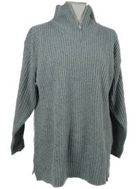 Dámský šedý žebrovaný svetr 