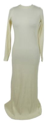 Dámské smetanové žebrované dlouhé šaty Asos 