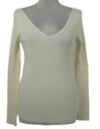 Dámský smetanový žebrovaný svetr 