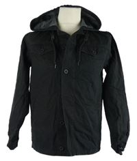 Pánská černá riflová košilová bunda s kapucí Vans 