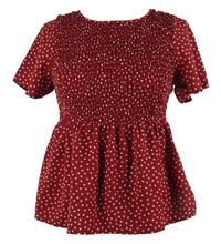 Dámská červená puntíkovaná žabičková peplum halenka Urban 