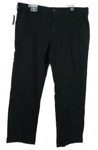 Nové - Pánské černé plátěné kalhoty M&S