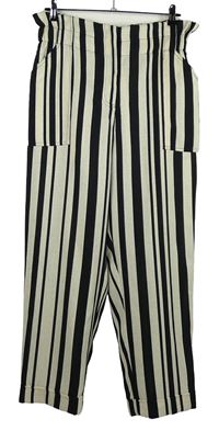 Dámské béžovo-černé pruhované kalhoty River Island 
