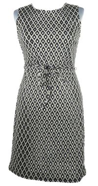 Dámské černo-bílé vzorované šaty s provázkem Must Have 