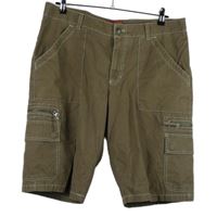 Pánské hnědé plátěné kraťasy s kapsami 