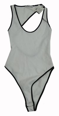 Nové - Dámské bílé body s černým lemem Zara 
