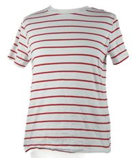 Dámské bílo-červené pruhované tričko 