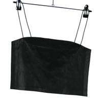 Dámský černý koženkový crop top Stradivarius 
