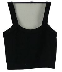 Dámský černý žebrovaný elastický crop top Primark 