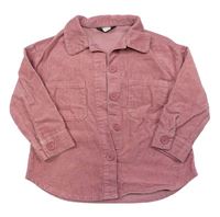 Růžová manšestrová košilová bunda Primark