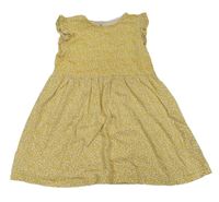 Žluté květinové bavlněné šaty H&M
