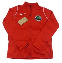Červená fotbalová propínací mikina s potiskem Nike