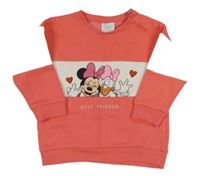 Růžovo-bílá mikina s Minnie a Daisy Disney