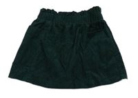 Tmavozelená manšestrová sukně Dunnes