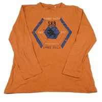 Oranžové triko s potiskem Yigga