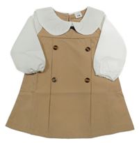 Béžovo-bílé šaty 