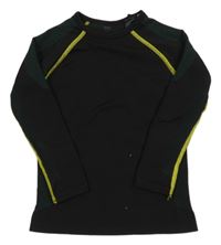 Černo-zelené funkční spodní triko se žlutým prošitím H&M