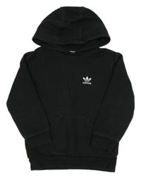 Černá mikina s logem a kapucí Adidas