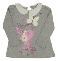 Šedé triko s králíčkem TU