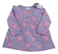 Nové - fialové teplákové šaty se srdíčky Pep&Co