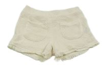 Smetanové háčkované kraťasy