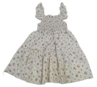 Bílé květované lehké šaty Shein