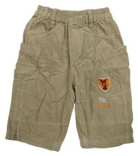 Béžové manšestrové podšité cargo kraťasy 