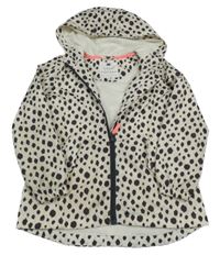 Béžová vzorovaná šusťáková jarní bunda s kapucí F&F