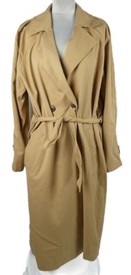 Dámský béžový dlouhý kabát s páskem Vero Moda 