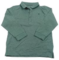 Khaki melírované polo triko s výšivkou Matalan