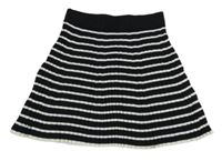 Černo-bílá pruhovaná pletená sukně zn. H&M