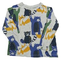 Šedé triko se zvířaty Primark