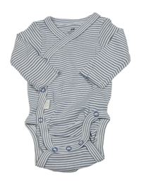 Bílo-tmavomodré pruhované zavinovací body H&M