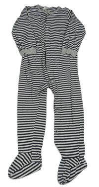 Tmavošedo-bílý pruhovaný overal H&M