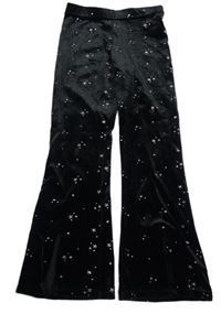 Černé sametové flare legíny s hvězdami M&S