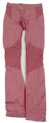 Růžové melírované spodní funkční legíny se vzorem