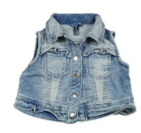 Modrá teplákovo/riflová vesta 