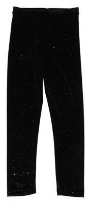 Černé třpytivé sametové legíny Matalan