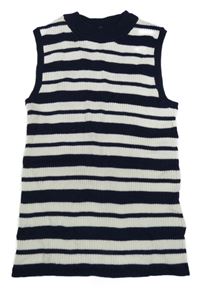 Tmavomodro-bílý pruhovaný pletený top H&M