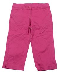 Růžové plátěné capri kalhoty Alive