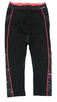 Černo-neonově růžové sportovní capri legíny Zara