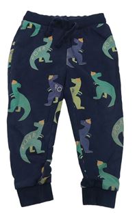 Tmavomodré tepláky s dinosaury M&S