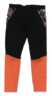 Černo-oranžové sportovní legíny Pep&Co
