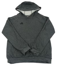 Šedá mikina s logem a kapucí Adidas