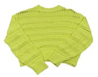 Citronový crop svetr s dirkovaným vzorem H&M