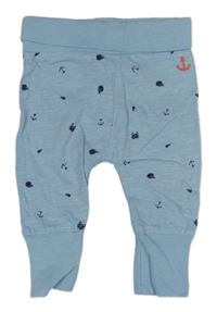 Světlemodré tepláky s obrázky Mothercare