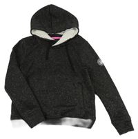 Antracitová pletená mikina s kapucí Superdry 